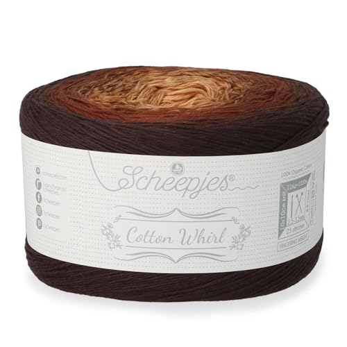 Scheepjes Cotton Whirl Gradient Yarn, 1000m, 740 Brown Sugar Spell - color: 740 Brown Sugar Spell