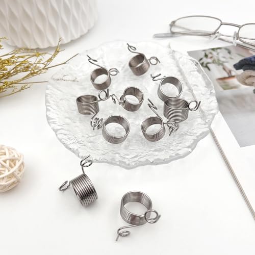 10PCS Stainless Steel Yarn Guide Rings, 2 Sizes Knitting Thimble Finger Coiled Rings for Knitting Accessories ﻿