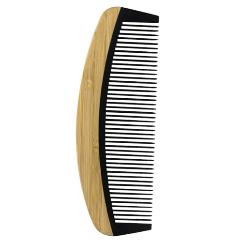 Natural Bakelite Wood Comb for Scalp Massage & Hair Care - Eco-Friendly Bamboo Wood Comb with Ergonomic Handle, Gift for Family & Friends (6.1 Inch, Black)(MediumA1) - size: MediumA1
