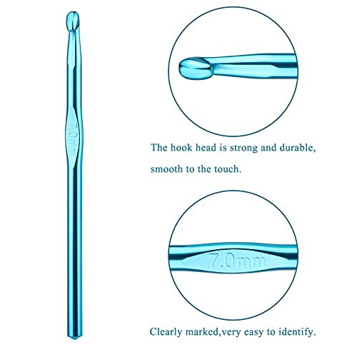 Iuuidu 7mm Aluminum Crochet Hook, Smooth Crochet Needles Random Color | Knitting Needles for Yarn Craft, Ergonomic for Comfortable Crocheting Handmade DIY - color: Aluminum Crochet Hook, size: 7.0mm