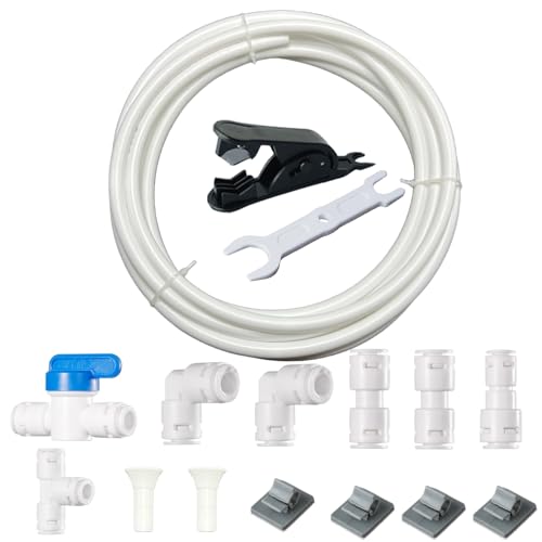 3/8" Push to Connect RO Water Line Kit with Fittings & Tubing 20FT