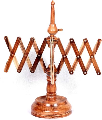 Antique Vintage Wooden Yarn Winder for Knitting - Crocheting Wool Yarn String and Fiber Ball Winder - Sunrise Wood Store (Antique Wooden Winder Swift (Combo) - color: Antique Winder + Swift (Combo)