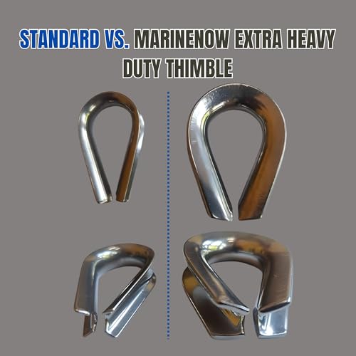 MarineNow Extra Heavy Duty Wire Rope Thimble 316 Stainless Steel Choose Size and Quantity (3/4", 05-Pack) - size: 3/4", style: 05-Pack