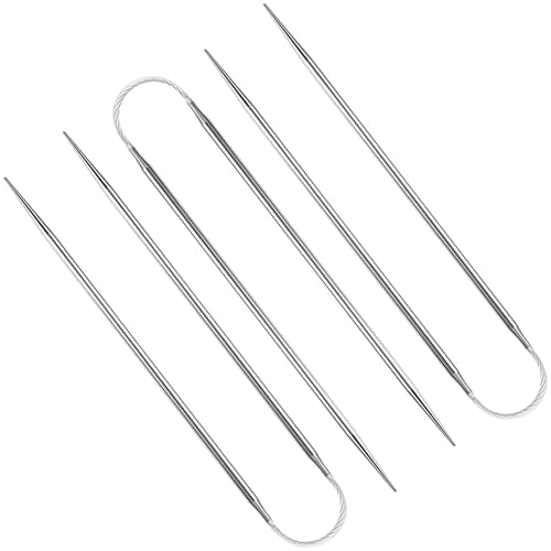 2.75MM Double-Pointed Flexible Knitting Needles 3-Piece Set, 9 Inch/23cm Circular Knitting Needles Stainless Steel Needles for Small Projects DIY Knitting - size: Size US 2 (2.75mm)