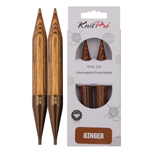 KnitPro Ginger Interchangeable Circular Needles 5" (13cm) | US Size 19 (15mm) - size: US 19 (15mm)