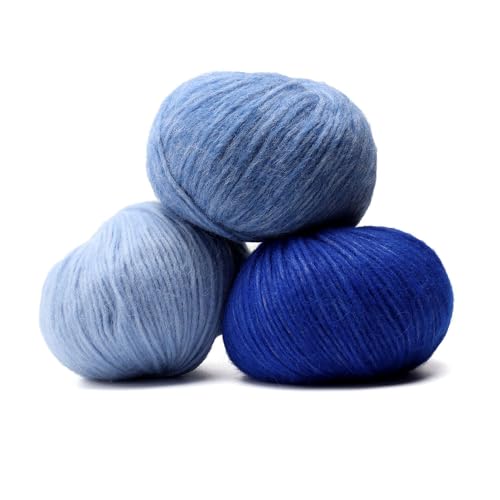 Baby Alpaca Merino Yarn 3 Skeins 150g Worsted Weight Knitting Mocha | Pullu baby alpaca merino blend made in Peru 3 skeins 150g 426yd total for knitting and crochet sweaters scarves and hats - color: Mocha