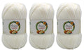 Sunny Cat Happy Yarn 50% Wool Yarn for Knitting & Crochet 3 x 3.5oz/100g, #5 Bulky Weight 3 x 120 Yards Soft Yarn for Sweaters Hats & Scarves Made in Turkey (Snow Pearl 70187) - color: Snow Pearl 70187