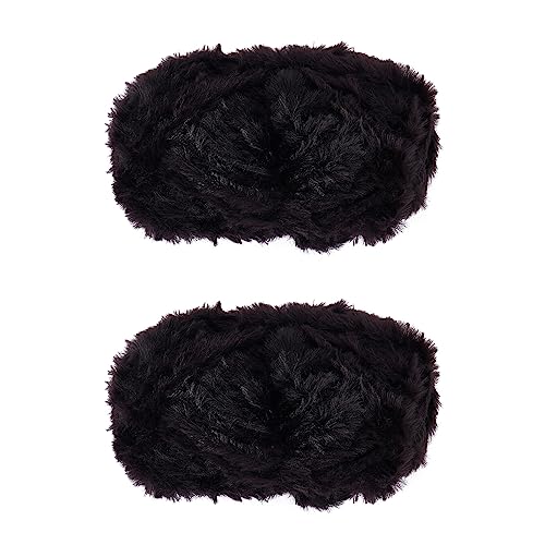 BEEFLYING 2 Roll Skeins Super Soft Fur Yarn Chunky Fluffy Faux Fur Fluffy Eyelash Yarn for Crochet Knit Blanket Rug Clothes Knitting-2×30m(2×32.8yds,51g×2) - color: Black