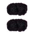 BEEFLYING 2 Roll Skeins Super Soft Fur Yarn Chunky Fluffy Faux Fur Fluffy Eyelash Yarn for Crochet Knit Blanket Rug Clothes Knitting-2×30m(2×32.8yds,51g×2) - color: Black