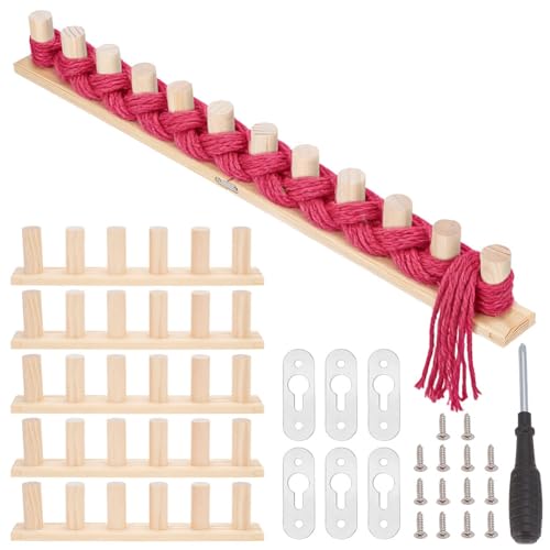 UNICRAFTALE 65" Chunky Knitting Blanket Loom Wooden Knitting Loom Kit Yarn Craft Crocheting Tools for Hand Weaving Beginner Looms Parent Craft Gift Making 12.99x1.81x2.76 Inch - size: 331x46x71mm