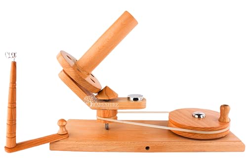 WARESHIRE Yarn Bowl and Ball Winder Combo Wooden Handmade Hand Operated | Natural Yarn Ball Winder Large Center Pull Cake with Tabletop Wooden Yarn Bowl 6x3 inches | Yarn Ball Holder (Bowl+Beech) - color: Bowl+Beech
