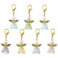 7-70Pcs Angel Wing Pendants Charms Miexed Color Acrylic Beads Charms Golden Dangle Pendants with Lobster Claw Clasps for Necklaces Bracelets Earrings Jewelry Making and Crafting - color: FlowerA-70 pcs