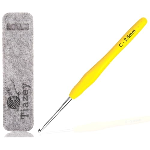 2.5mm Crochet Hook, Ergonomic Handle for Arthritic Hands, Extra Long Knitting Needles for Beginners and Crocheting Yarn (2.5mm) - size: Size 2.5 mm