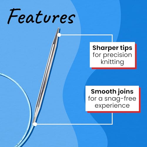 skacel by addi Rocket Circular Knitting Needles, Fixed 60 Inch (150 cm) Plated Brass Tips with Flexible Nylon Cord, 2 mm (US Size 0) - size: 2.00 mm