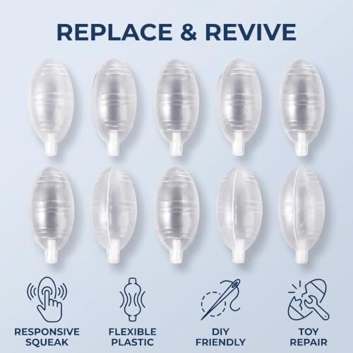 GANPUB 10Pcs Squeaky Noise Maker Bb Squeakers Squeakers Repair Fix Insert Replacement Plastic Dog Cat Parrot Bird Rabbit DIY Toys Accessories Squeakers for Dog Squeaky Toys, Transparent