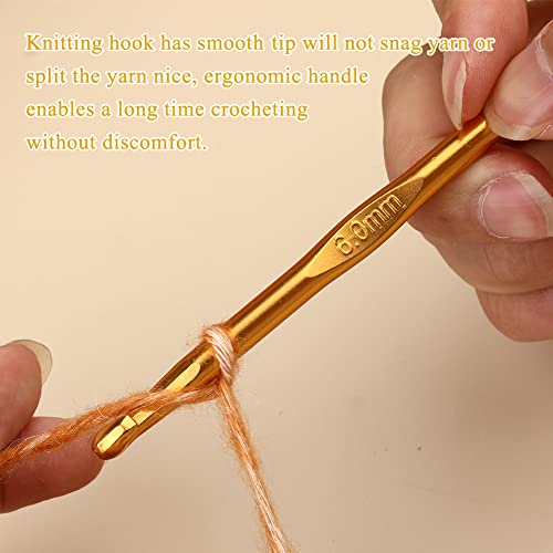 Iuuidu 6mm Aluminum Crochet Hook, Smooth Crochet Needles | Crochet Hooks for Arthritic Hands, Knitting Needles for Yarn Craft, Great Handmade DIY Present for Friends, Random Color - color: Aluminum Crochet Hook, size: 6.0mm