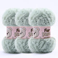 3 Skeins Faux Fur Yarn Soft Fluffy for Crocheting - Chunky Fuzzy Yarn for Crochet Amigurumi, Blankets, Scarves and Sweaters - Each 3.5 oz/100 g, 71 yds/65 m (3, Light Green) - color: Light Green