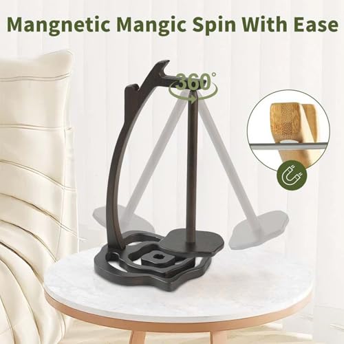 Joyeee Wooden Yarn Holder Spinner, Crochet Holder Yarn Spindle Gifts for Hand Knitting & Crochet Enthusiasts, Knitters Crochet Knit Storage, Stops Yarn From Tangling, Gift for Knitting Lovers, Black - color: Black