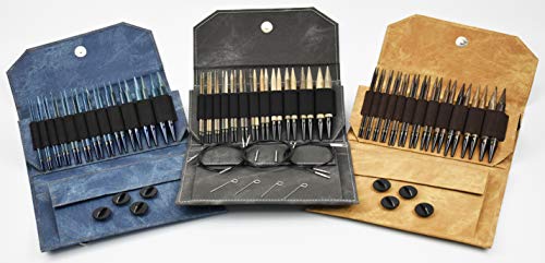 Lykke 5" Interchangeable Knitting Needle Set - Driftwood - Grey Denim