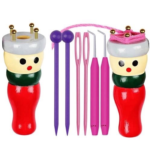 FJYXCHENXM French Knitter Tool, 2 Set, Wooden Doll Knitting Set | Bracelet Knitting Tool, Knitting Spool, Knitting Doll, Knitting Toy, For Making Bracelets