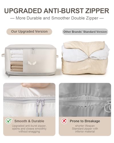 Comforter Storage Bag - 3-Layer 2-Pack Self Compression Organizer, Closet Organizers and Storage, Under Bed Space Saver, Blanket Organizer for Bedding, Pillow, Sheet, Clothes, Nursery Use - size: 3-Layer （135 L / 35.66 US Gal)