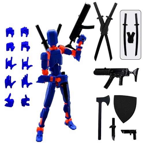 3D Printed Figure 5.54-inch Dummy13 with Weapon Expansion Set. (Dark Blue) - color: Dark Blue