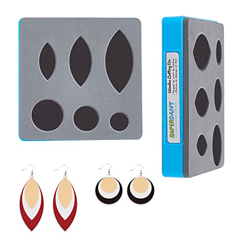 SUPERDANT Leather Earrings Cutting Dies Triple Leaf Round Leather Die Cuttings Layered Earrings Embossing Wood Die Cutter Cutting Machine Die Cuts for DIY Crafters 6 Shapes Cuts - color: Triple Leaf Round