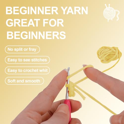 Duck Crochet Kit for Beginners Adults & Kids, Amigurumi Learn to Crochet Starter Kit with 4K Step-by-Step Video Tutorials, Includes Pre-Started Yarn, Crochet Hooks & Accessories - Yellow Duck - style: Yellow Duck
