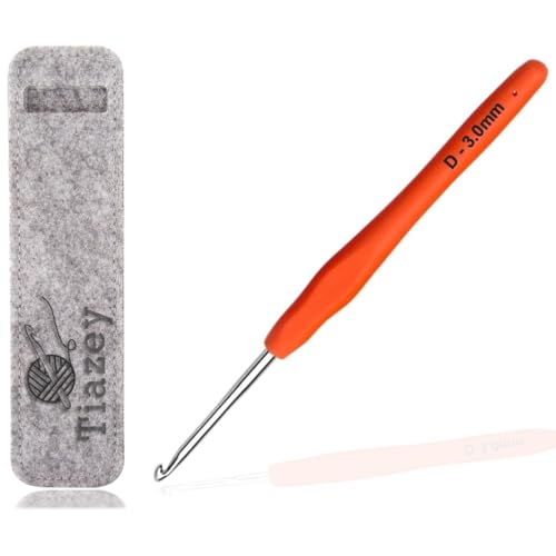 3 mm Crochet Hook, Ergonomic Grip for Arthritic Hands, Extra Long Knitting Needles for Beginners Crocheting Yarn (3 mm) - size: Size 3 mm