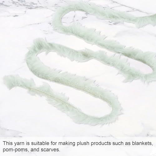 PATIKIL 70 Yards Faux Fur Yarn, Fuzzy Yarn Crochet Fluffy Soft Chunky Polyester Plush Fur Eyelash for Crocheting Knit Blanket Rug Sweater Scarf Hat Bear Craft, Green - color: Green, size: 70 Yards