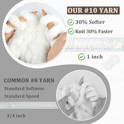 Chunky Yarn for Hand Knitting - #10 Jumbo Navy Blue Yarn for Crocheting | 8 Pack Thick Chunky Yarn for Crocheting, Super Bulky Chunky Knit Blanket Yarn (Each 7.94oz/225g, 25yds/23m), Tibetan Blue - color: Tibetan Blue