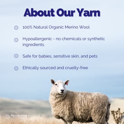 Revolution Fibers | Premium Super Bulky Merino Yarn | 100-Grams of 100% Wool Yarn Chunky Weight, Thick Wool Yarn for Knitting, Crochet, Baby Blanket, Dyed, Felting, Weaving, Lightening White - color: Lightening (White)