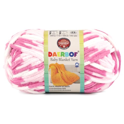 #6 Super Bulky Blanket Yarn for Crocheting - Chunky Chenille Yarn | 1 Skeins(Each 7.05oz/200g, 142yds/130m), Soft Plush Thick Yarn for Knitting Crocheting Quick Blankets Amigurumi Projects - color: Dreamy Pink