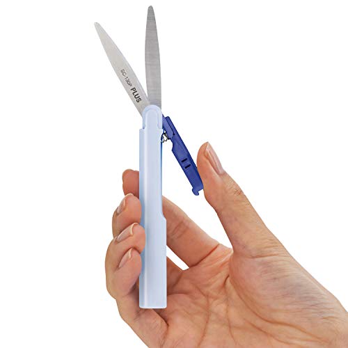 Plus Pen Style Non-Stick Compact TSA Twiggy Scissors with Cover, Blue - color: Blue, size: 1-Pack