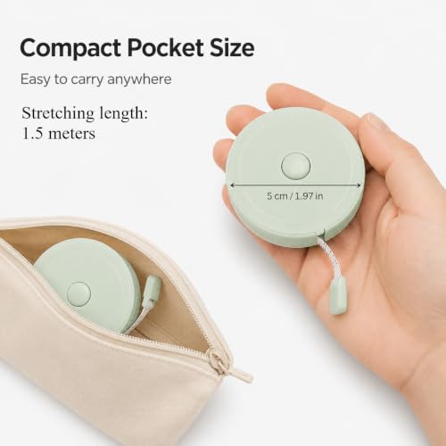 Soft Tape Measure Retractable Body Sewing Tailor Measuring Tape Green | Retractable Soft Tape Measure With Dual Scale, Green Color, Suitable For Body, Sewing, Tailoring And Craft Measurements - color: green