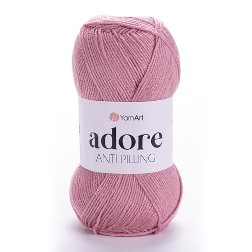 1 Skein YarnArt Adore, Antipilling Yarn, 100% Antipilling Acrlylic, 100 g (3.5 oz), 280 m (306 yd), 3 : Light-DK, Dark Pink - 365 - color: Dark Pink - 365