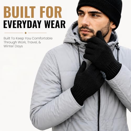 Yacht & Smith Wholesale Beanie and Glove Winter Bulk Kit, Kids Adults Bulk Sets, Homeless Donation Shelters - color: 24 Pairs Adult Black Gloves