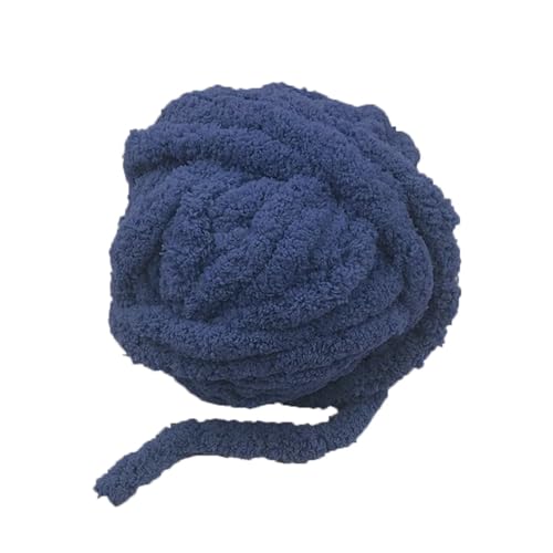 INNDUN Chenille Yarn for Arm Knitting Blanket Navy 100% Polyester - color: Navy, size: 0.55LB
