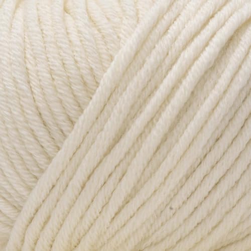 Estako Wool 98 100% Soft Superwash Merino Wool Worsted Weight Yarn, Ecru | 1.76 oz, 98 yds, cyc 4 medium, aran, machine washable, 5 mm needles, 6 mm hook, 20 sts gauge - color: 6350 - Ecru, size: 1 Skein