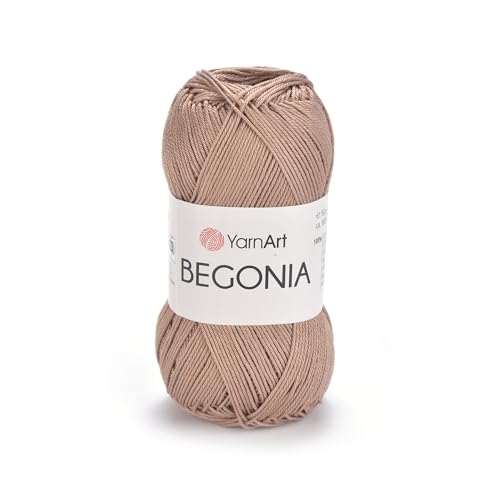 YarnArt Begonia 100% Cotton, Pure Premium Soft Cotton for Knitting Crochet and Amigurumi, Shiny Colors 1.76 Oz (50g) / 185 Yrds (169m) (0015) - color: 0015