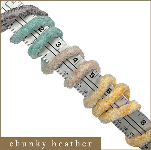 Crafted By Catherine Chunky Heather Multi Yarn - 4 Pack (49 Yards Each Skein), Purple Multi, Gauge 6 Super Bulky - color: Purple Multi, size: 7 oz/ 4 Pack