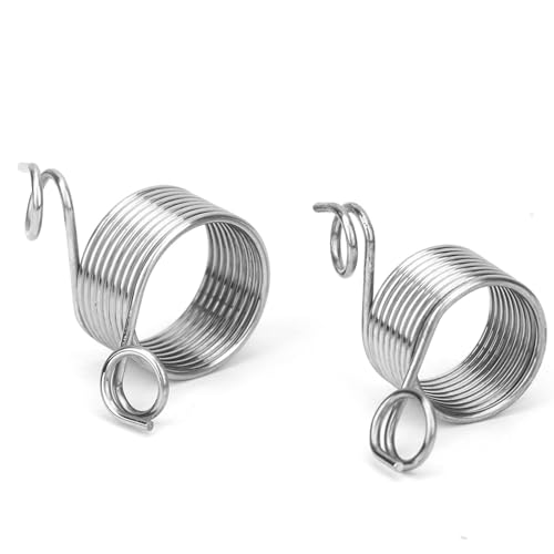 Pwshymi Set of 2 Stainless Steel Coiled Knitting Thimble Guide Finger Rings - Perfect Knitting Crafts Tool Accessories