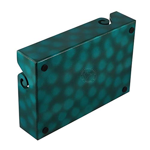 Hind Handicrafts Solid Handmade Crafted Wooden Portable Antique Yarn Storage Bowl Tray - Holder for Knitting Crochet Hook Accessories - Multipurpose Organiser (Aqua Marine, 12" x 8" x 2.5") - color: Aqua Marine