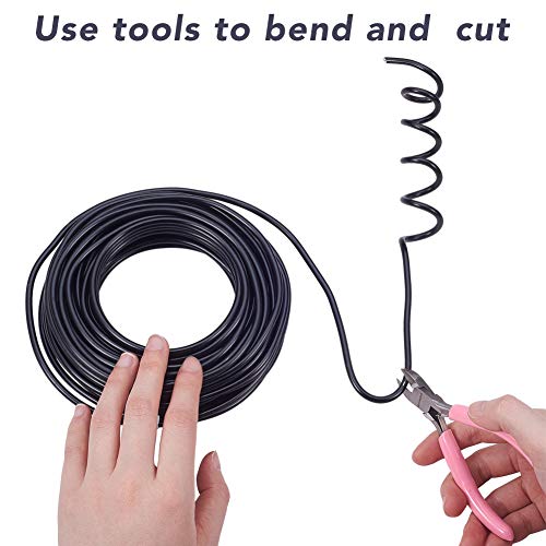 BENECREAT 52 Feet 6 Gauge Aluminum Wire Black Halloween Craft Sculpting Bendable Wire for Bonsai Trees, Floral, Skeleton Making, Home Decors and Other Arts Crafts Making - color: Black (6 Gauge, 52 Feet), size: 6 Gauge
