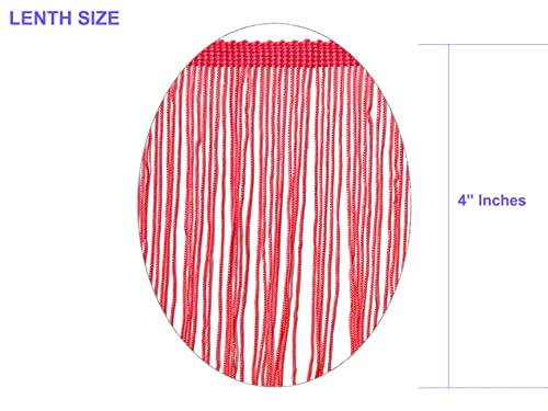5 Yards of 4" Long Chainette Fringe Thread Yarn Tassel Trim Braid Fringe for Crafts Sewing and Decor-Highlighter NEON Coral Orange - color: Highlighter NEON Coral Orange, size: Value 5 Yards
