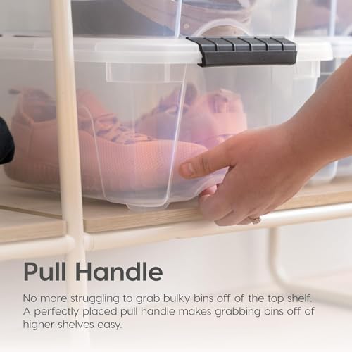 IRIS USA 4-Pack 32 Quart Storage Bins with Lids, Clear | Visible storage saves time, Great for linens, décor, closet storage, and supplies, Nestable design saves space - color: Clear, size: 32 Qt, style: 4 Pack