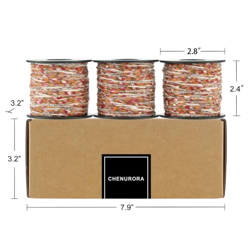 Artisanal Yarn Collection Multifiber Fancy Yarn for Knitting Crocheting Crafts DIY, Set of 3 Rolls(124 Warm Maple Fall) - color: 124 Warm Maple Fall
