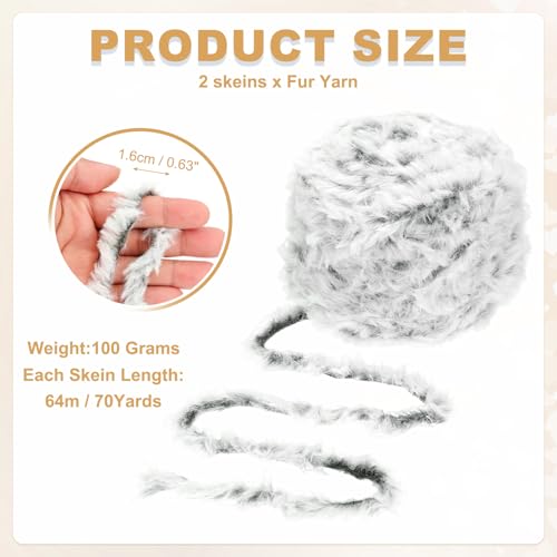 PATIKIL 70 Yards Fur Yarn, 2 Skeins 100 Grams Soft Plush Fluffy Chunky Polyester Faux Fur Eyelash Yarn for Crocheting Hand Knitting Blanket Hats Crochet Crafting, Dark Blue - color: Dark Blue