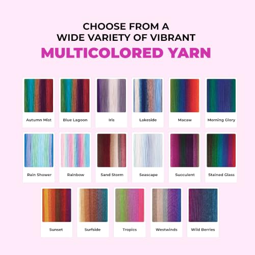 Mary Maxim Prism Yarn, Acrylic Multicolor DK Yarn, 290 Yards, Raibow | Ombre Yarn, 3 Weight, Machine Wash, For Knitting and Crochet, Create Baby Items, Blankets, Afghans, Clothing Variegated Yarn - color: Rainbow