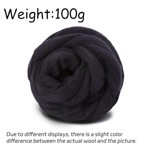 3.53oz Needle Felting Wool Roving Wool for Felting Wool Felting Supplies | Dark Brown Pure Wool Chunky Yarn Spinning Wool Roving for Needle Felting Wet Felting Diy Hand Spinning - color: dark brown